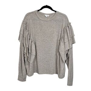 PEYTON VALLEY Tiered Ruffle Long Dolman Sleeve Oversized Top size Medium